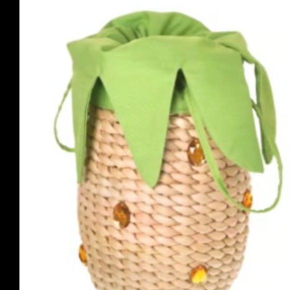 Drawstring pineapple purse/handbag/bag, boho, summer bag, beach, unique fashion - Picture 2 of 6